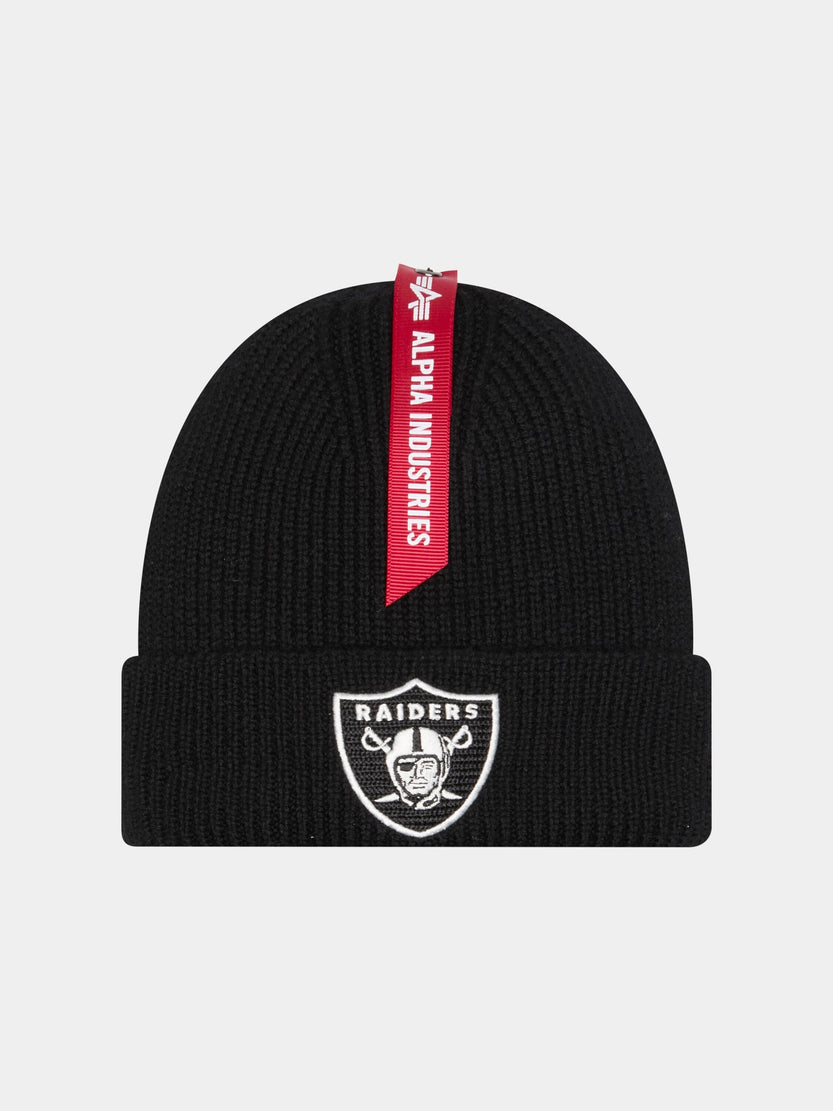 LAS VEGAS RAIDERS X ALPHA X NEW ERA SHORT CUFF BEANIE ACCESSORY Alpha Industries BLACK O/S 