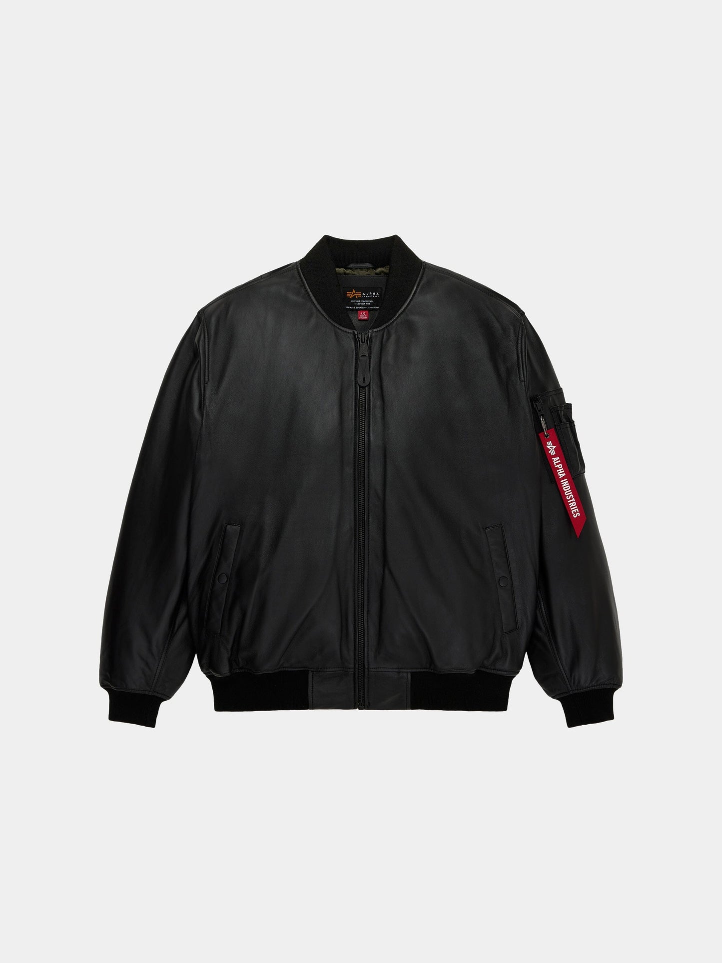 LEATHER MA-1 FLIGHT JACKET OUTERWEAR Alpha Industries BLACK XS 
