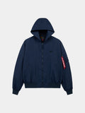 LOGO L-2B HOODED HUNTER FLIGHT JACKET FLIGHT Alpha Industries REPLICA BLUE XXS 