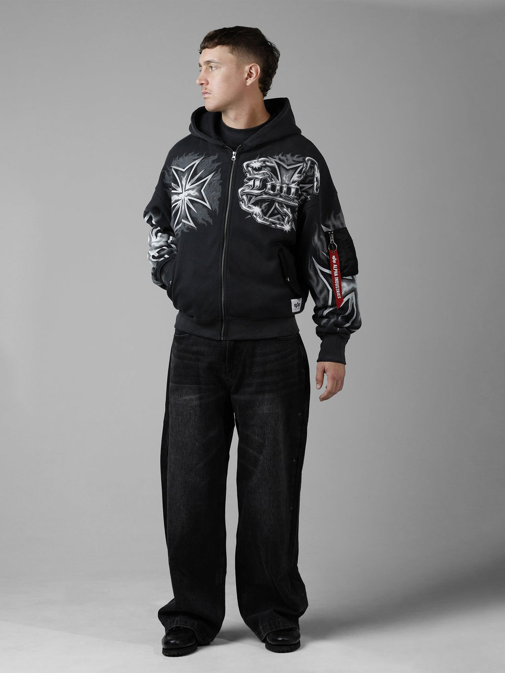 LOITER X ALPHA FULL ZIP UP TOP Alpha Industries 