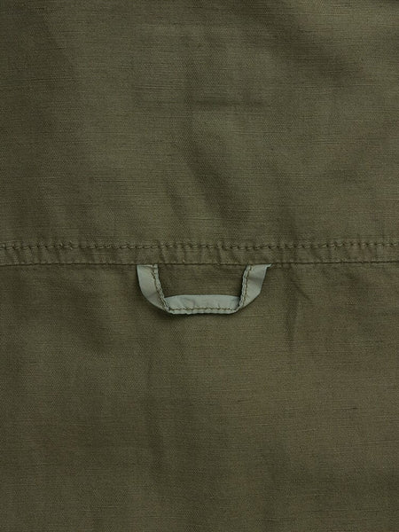 Alpha Industries Long Sleeve Multi Pocket Shirt, OG-107 green fabric, horizontal seam, small fabric loop.