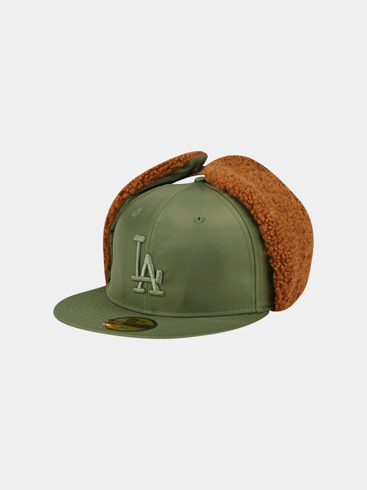 LOS ANGELES DODGERS X ALPHA X NEW ERA 5950 DOG EAR CAP (GREEN) ACCESSORY Alpha Industries GREEN 7 1/8 