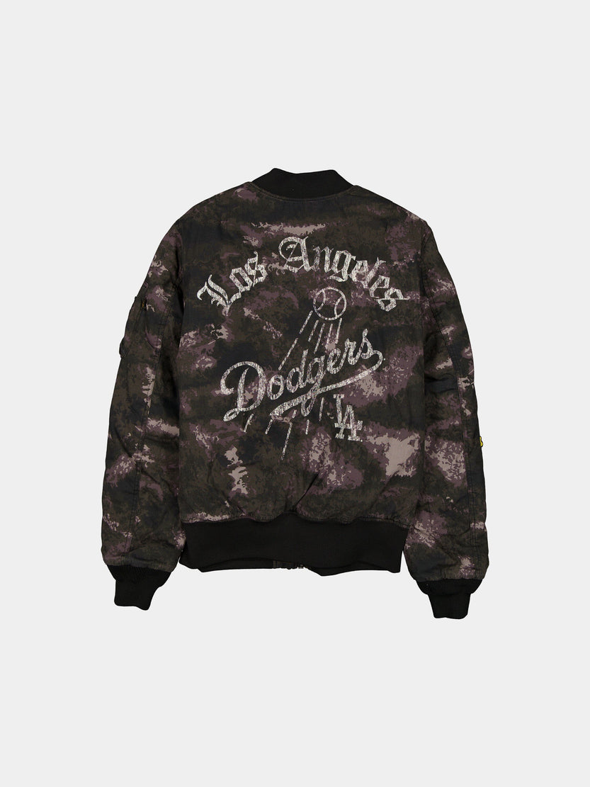LOS ANGELES DODGERS X ALPHA X NEW ERA MA-1 BOMBER JACKET (BLACK CAMO) OUTERWEAR Alpha Industries 