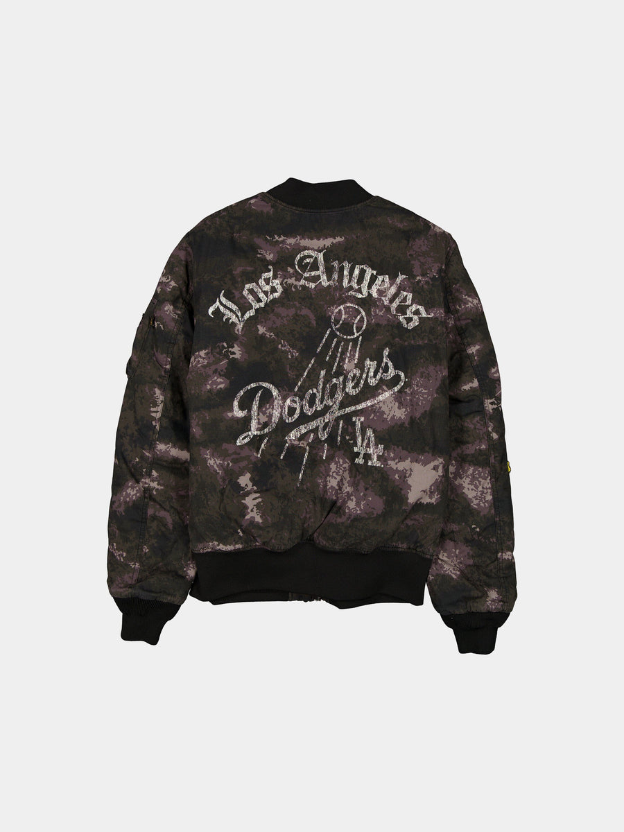 LOS ANGELES DODGERS X ALPHA X NEW ERA MA-1 BOMBER JACKET (BLACK CAMO) OUTERWEAR Alpha Industries 