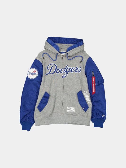 LOS ANGELES DODGERS X ALPHA X NEW ERA MA-1 ZIP UP HOODIE OUTERWEAR Alpha Industries BLUE S 