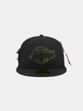 LOS ANGELES LAKERS X ALPHA X NEW ERA 59FIFTY FITTED CAP ACCESSORY Alpha Industries BLACK 6 7/8 