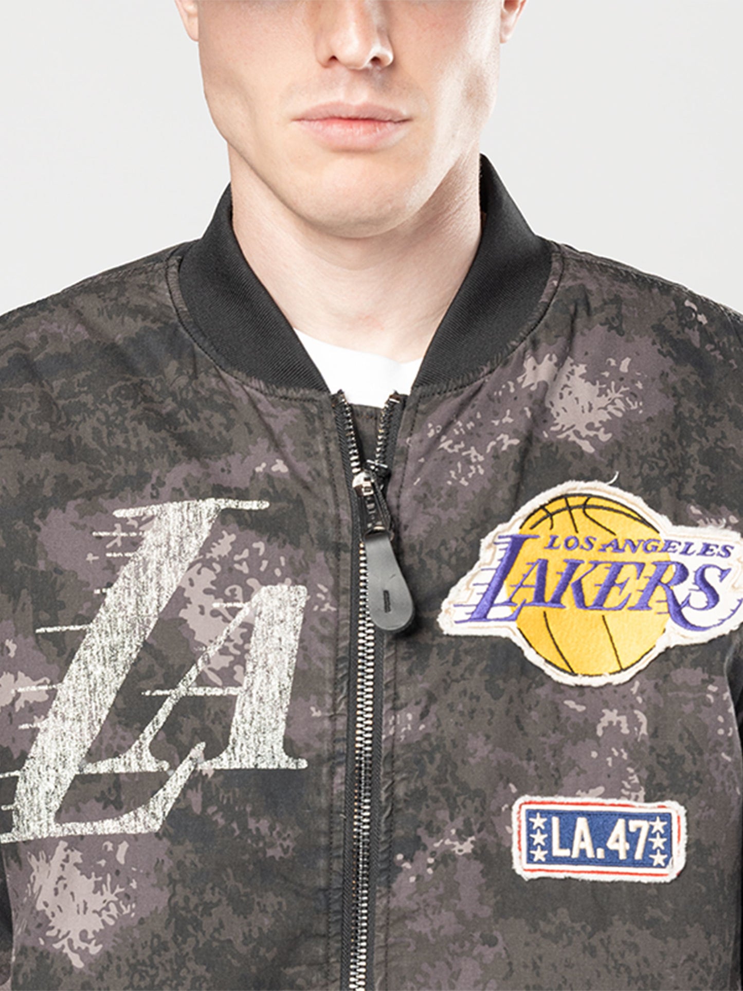 LOS ANGELES LAKERS X ALPHA X NEW ERA MA-1 BOMBER JACKET (BLACK CAMO) OUTERWEAR Alpha Industries 