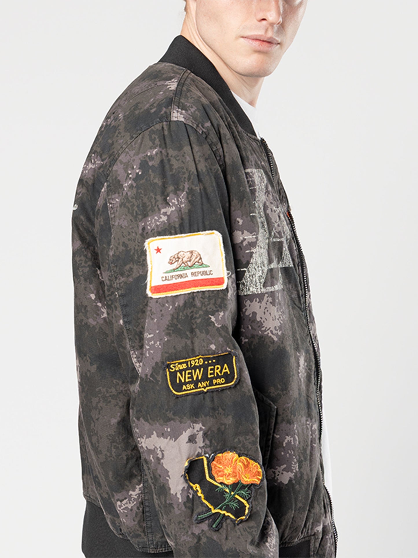 LOS ANGELES LAKERS X ALPHA X NEW ERA MA-1 BOMBER JACKET (BLACK CAMO) OUTERWEAR Alpha Industries 