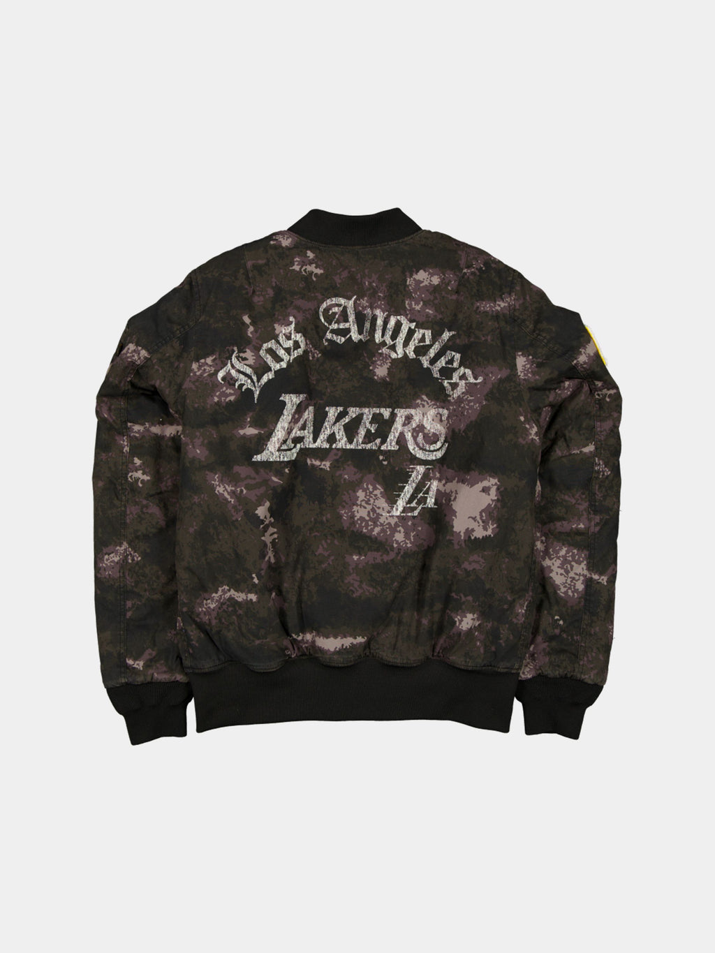 LOS ANGELES LAKERS X ALPHA X NEW ERA MA-1 BOMBER JACKET (BLACK CAMO) OUTERWEAR Alpha Industries 