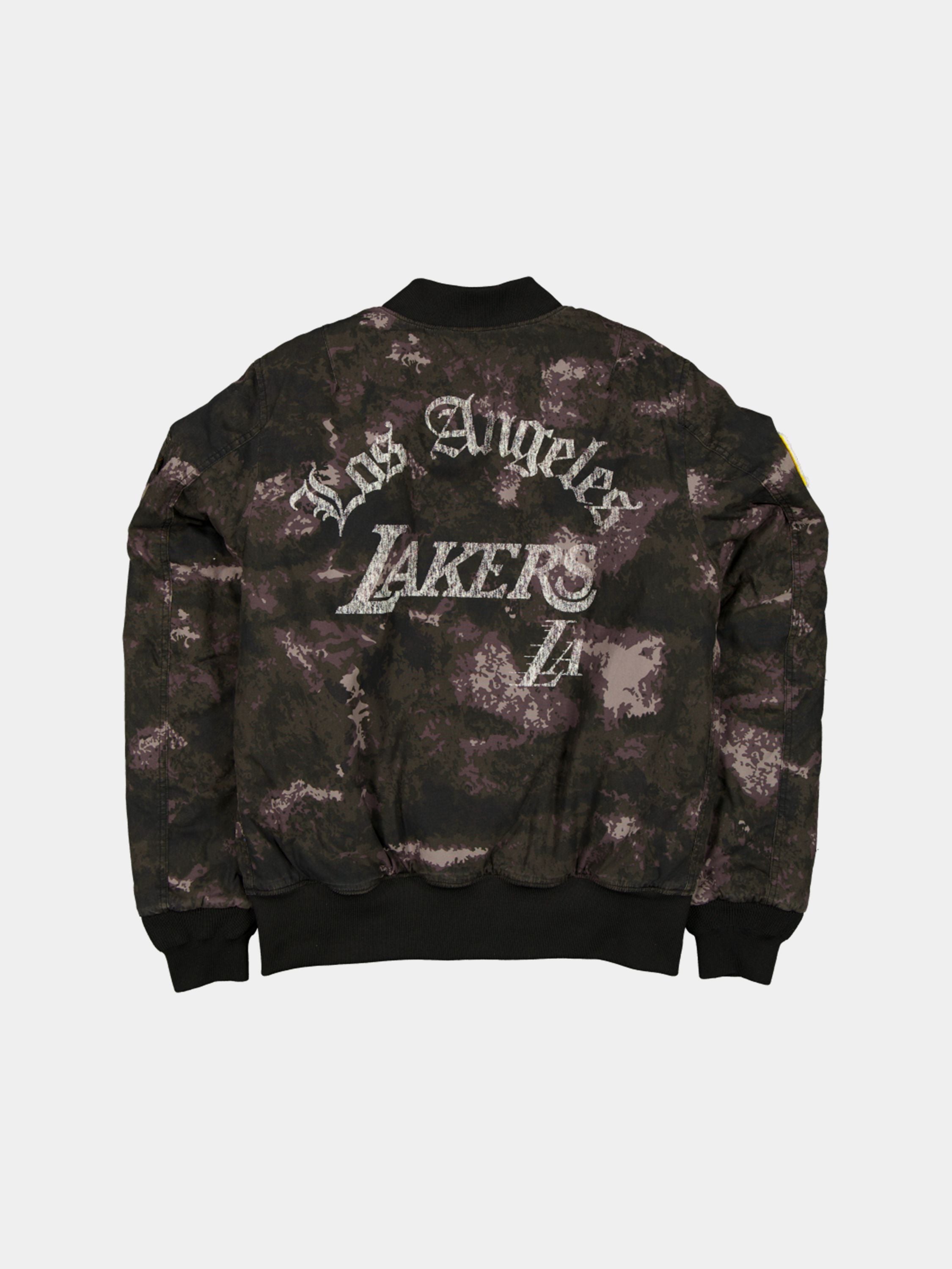 LOS ANGELES LAKERS X ALPHA X NEW ERA MA-1 BOMBER JACKET (BLACK CAMO) OUTERWEAR Alpha Industries 