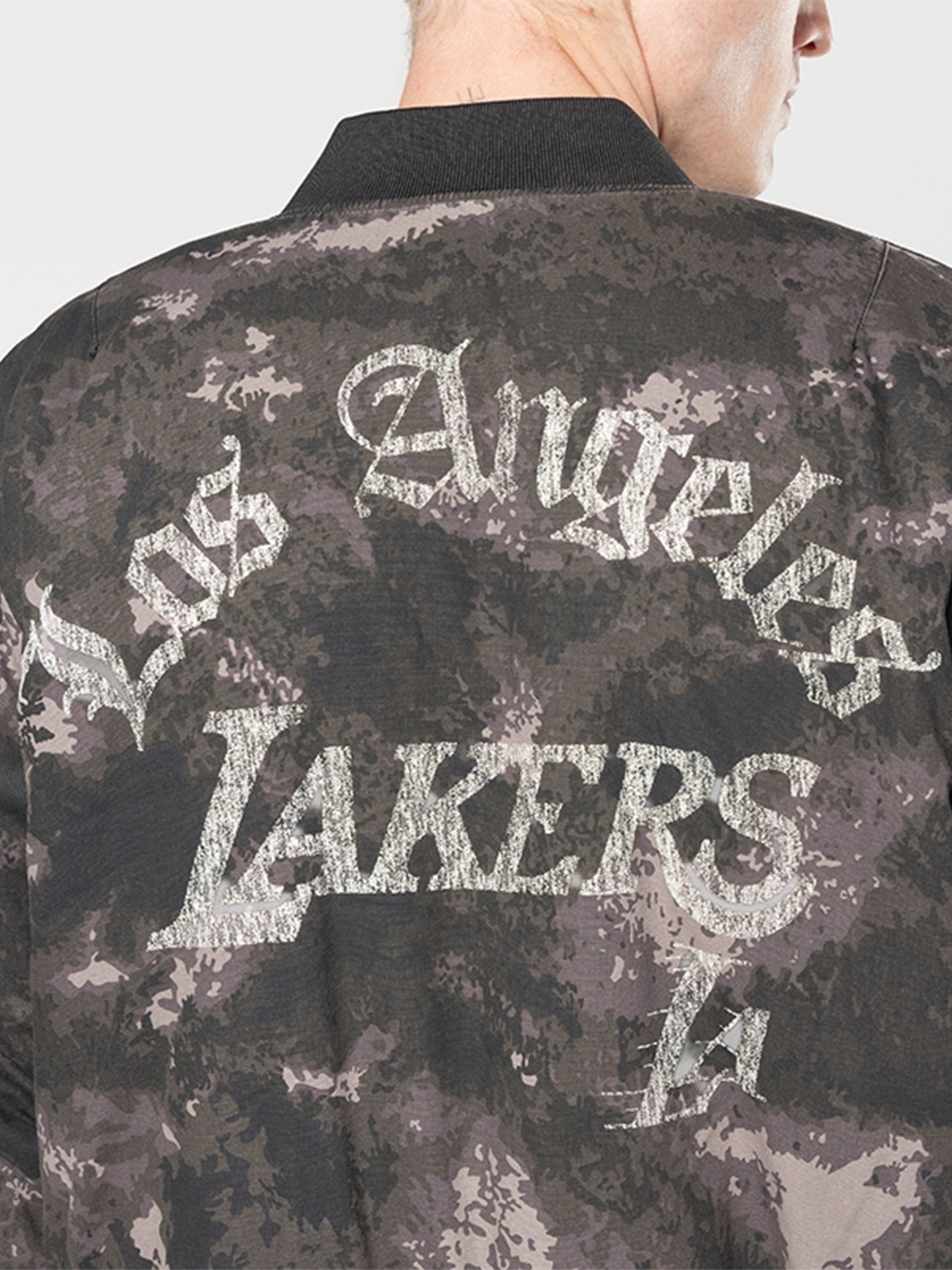 LOS ANGELES LAKERS X ALPHA X NEW ERA MA-1 BOMBER JACKET (BLACK CAMO) OUTERWEAR Alpha Industries 