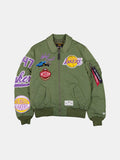 LOS ANGELES LAKERS X ALPHA X NEW ERA MA-1 COLLARED BOMBER JACKET OUTERWEAR Alpha Industries GREEN S 