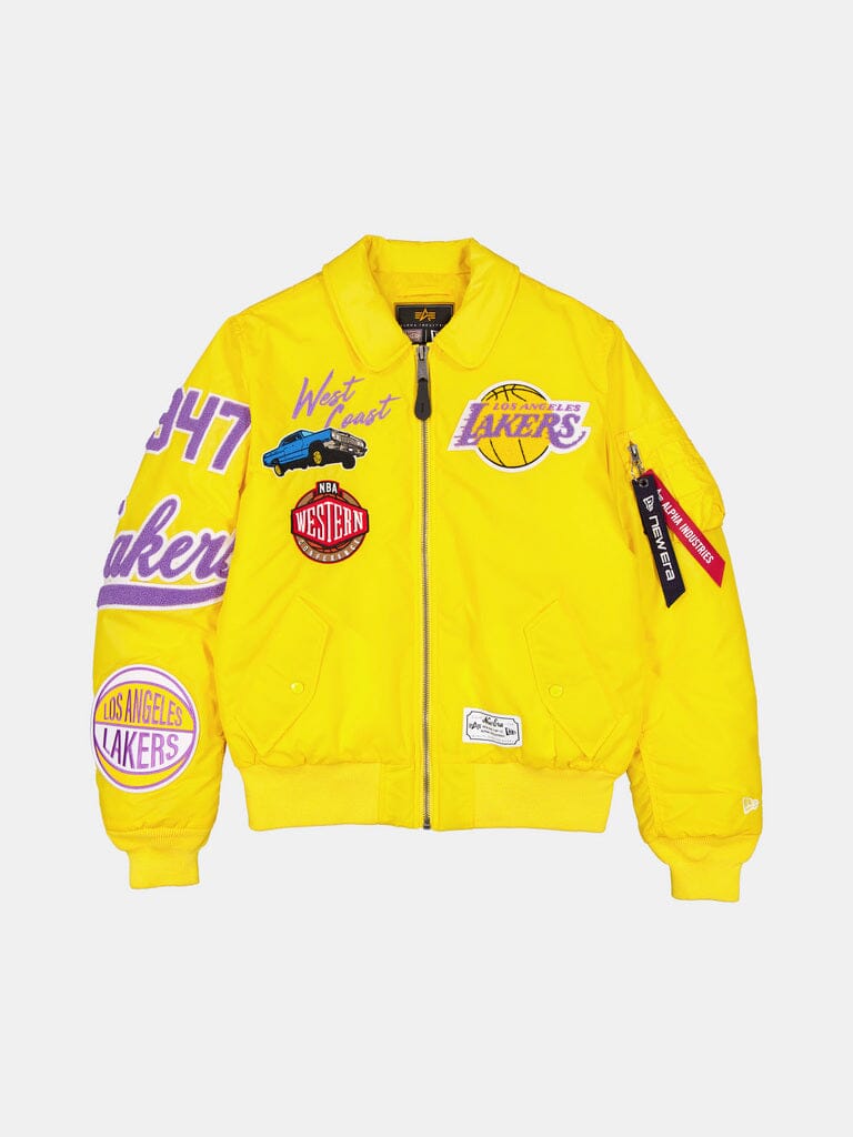 LOS ANGELES LAKERS X ALPHA X NEW ERA MA-1 COLLARED BOMBER JACKET OUTERWEAR Alpha Industries YELLOW S 