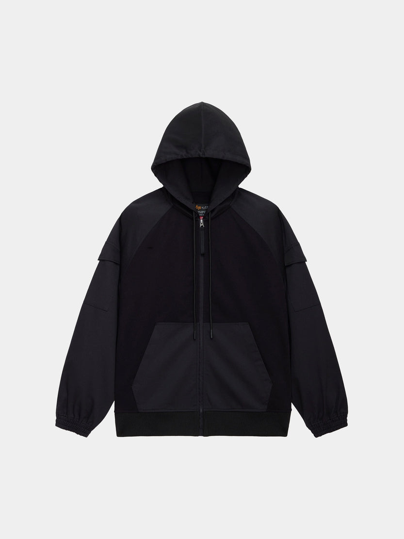M-65 ZIP UP HOODIE TOP Alpha Industries BLACK XS 