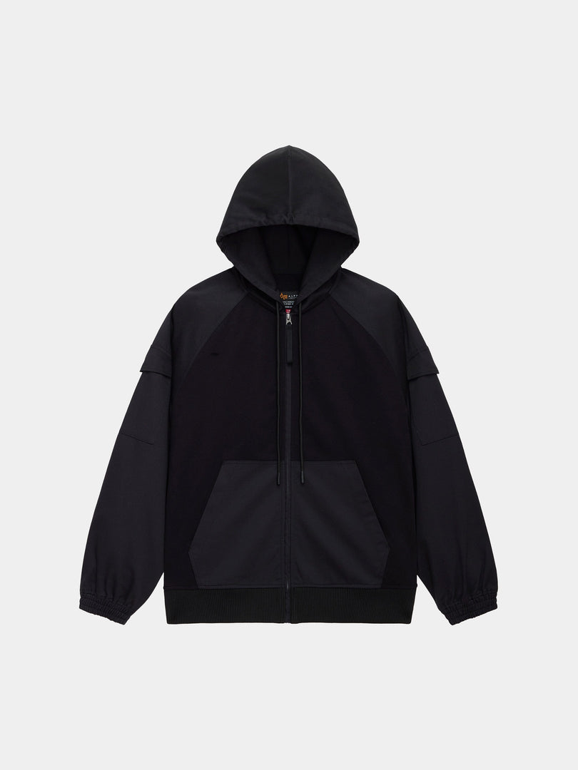 M-65 ZIP UP HOODIE TOP Alpha Industries BLACK XS 