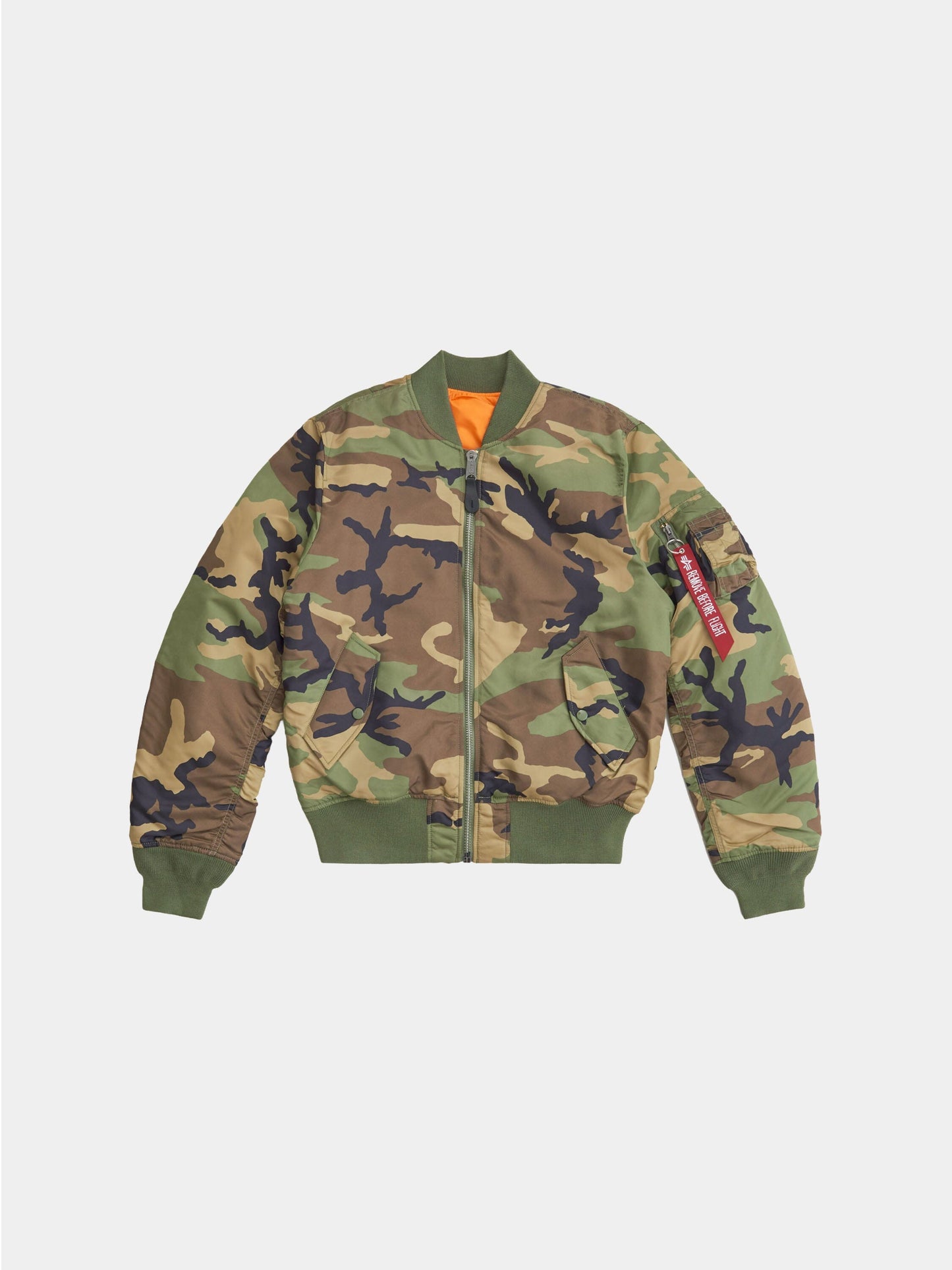 MA-1 BOMBER JACKET SLIM FIT OUTERWEAR Alpha Industries WOODLAND CAMO XXS 