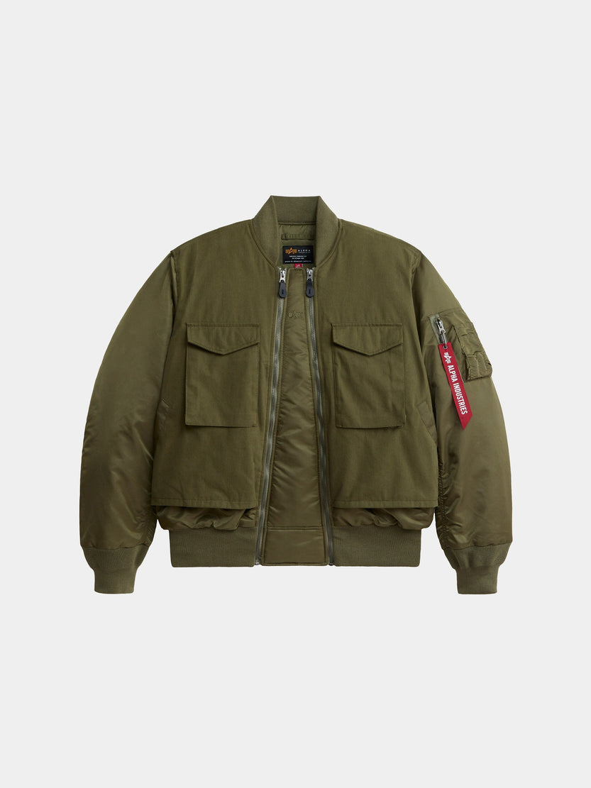 MA-1 MIXED COTTON FLIGHT JACKET OUTERWEAR Alpha Industries OG-107 GREEN XS 