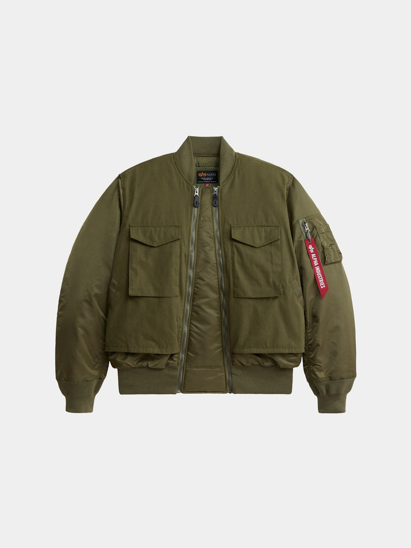MA-1 MIXED COTTON FLIGHT JACKET OUTERWEAR Alpha Industries OG-107 GREEN XS 