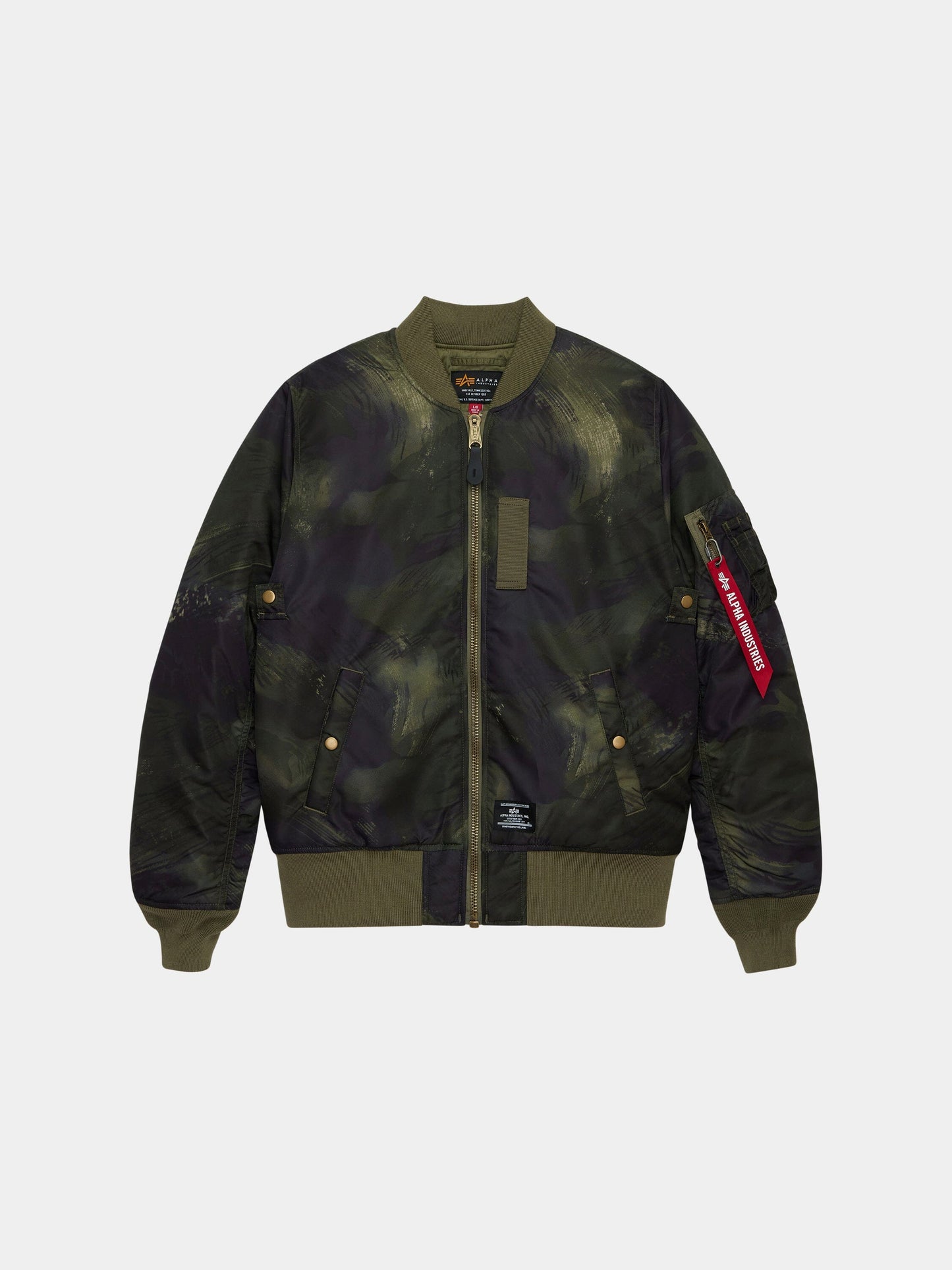 MA-1 MOD BOMBER JACKET OUTERWEAR Alpha Industries OLIVE RD CAMO XS 