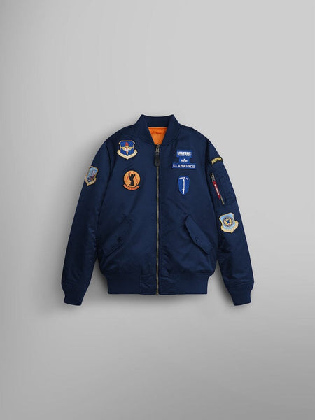 MA-1 SQUADRON BOMBER JACKET Y OUTERWEAR Alpha Industries REPLICA BLUE 2T 