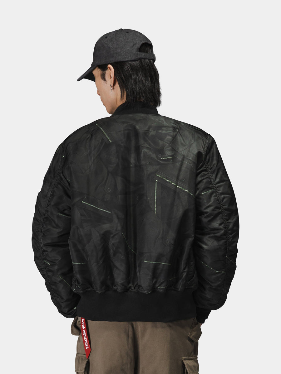 MA-1 ZIPPERED PRINT FLIGHT JACKET OUTERWEAR Alpha Industries 