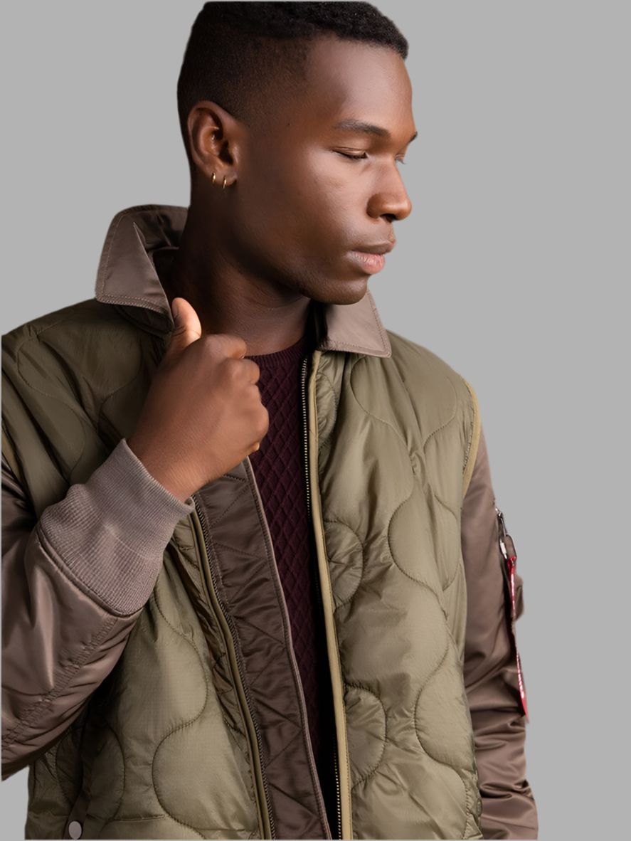 MIXED MEDIA QUILTED UTILITY JACKET OUTERWEAR Alpha Industries / FW24-DROP1 