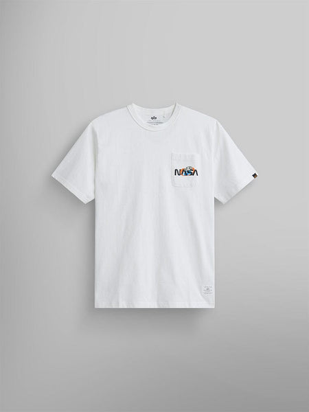 NASA ESSENTIAL POCKET TEE TOP Alpha Industries WHITE XS 