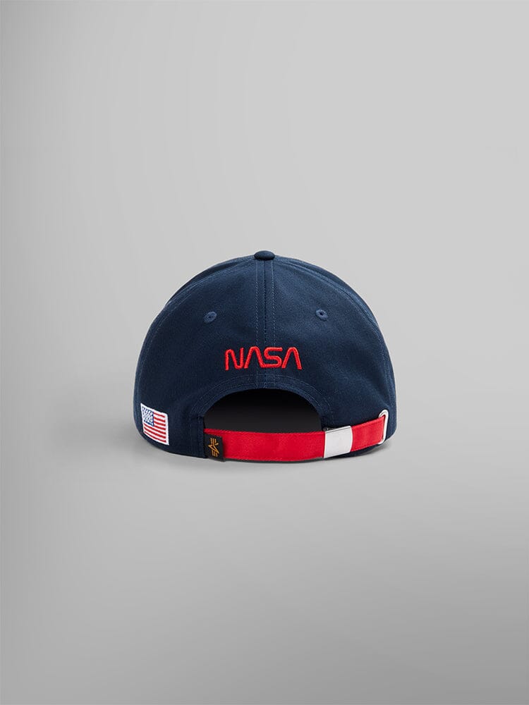 Back view of the NASA Worm Logo Cap in navy blue by Alpha Industries.