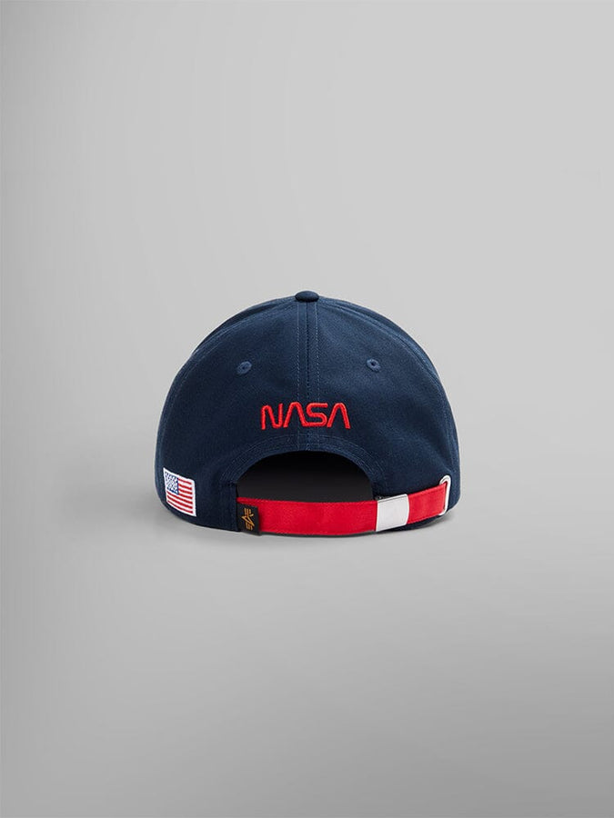 Back view of the NASA Worm Logo Cap in navy blue by Alpha Industries.