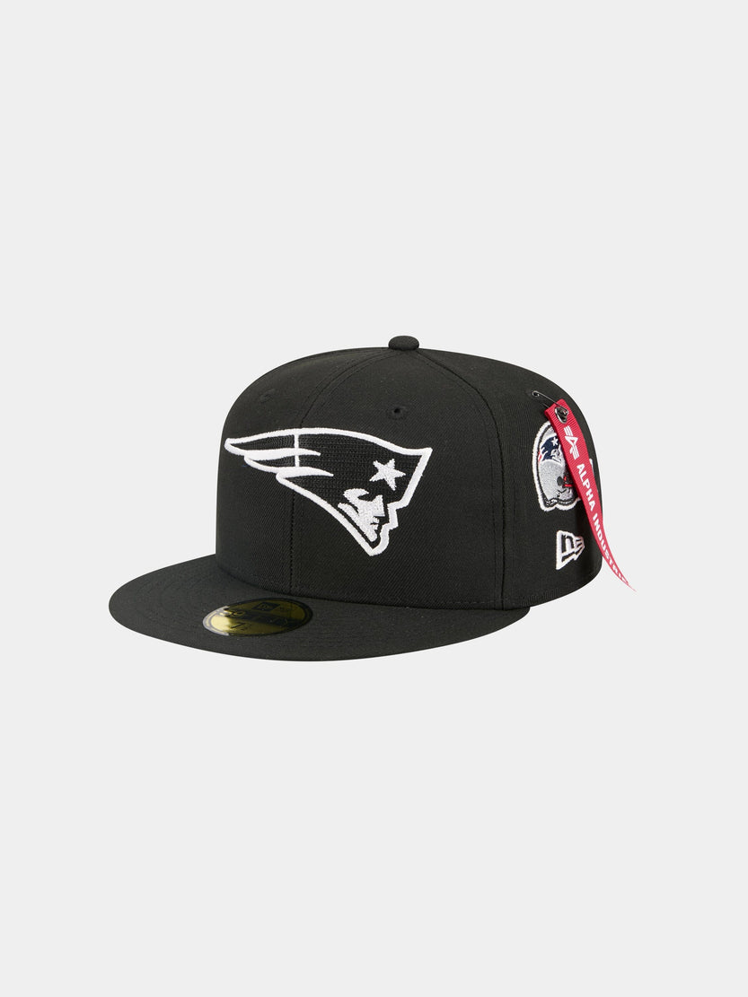 NEW ENGLAND PATRIOTS X ALPHA X NEW ERA 59FIFTY FITTED CAP ACCESSORY Alpha Industries BLACK 7 1/8 