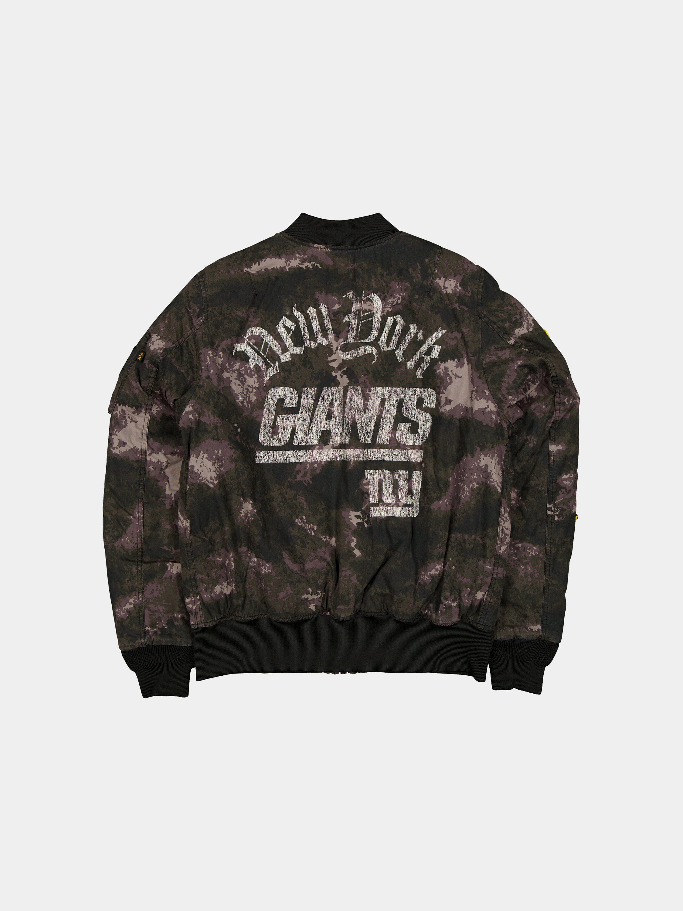 New York Giants X Alpha X New Era MA-1 Bomber Jacket (Black Camo