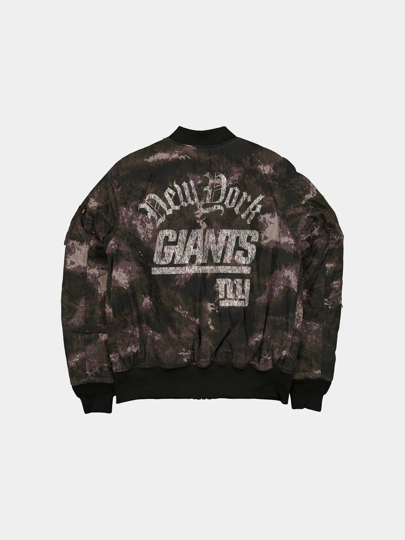 NEW YORK GIANTS X ALPHA X NEW ERA MA-1 BOMBER JACKET (BLACK CAMO) OUTERWEAR Alpha Industries 