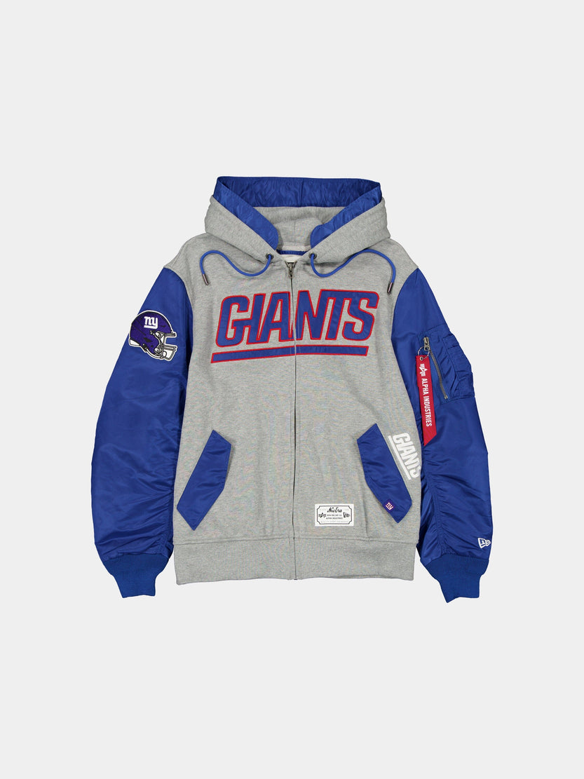 NEW YORK GIANTS X ALPHA X NEW ERA MA-1 ZIP UP HOODIE OUTERWEAR Alpha Industries BLUE S 