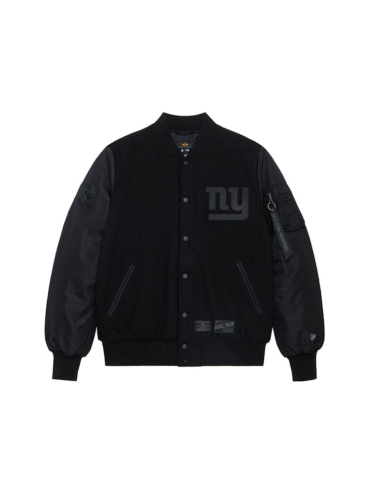 NEW YORK GIANTS X ALPHA X NEW ERA WOOL VARSITY MA-1 BOMBER JACKET OUTERWEAR Alpha Industries / NE-NFL BLACK 2XL 