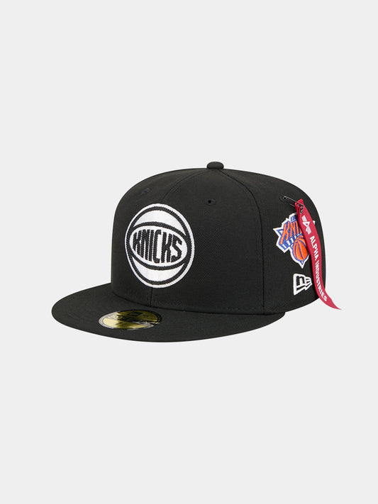 NEW YORK KNICKS X ALPHA X NEW ERA 59FIFTY FITTED CAP ACCESSORY Alpha Industries BLACK 7 1/8 