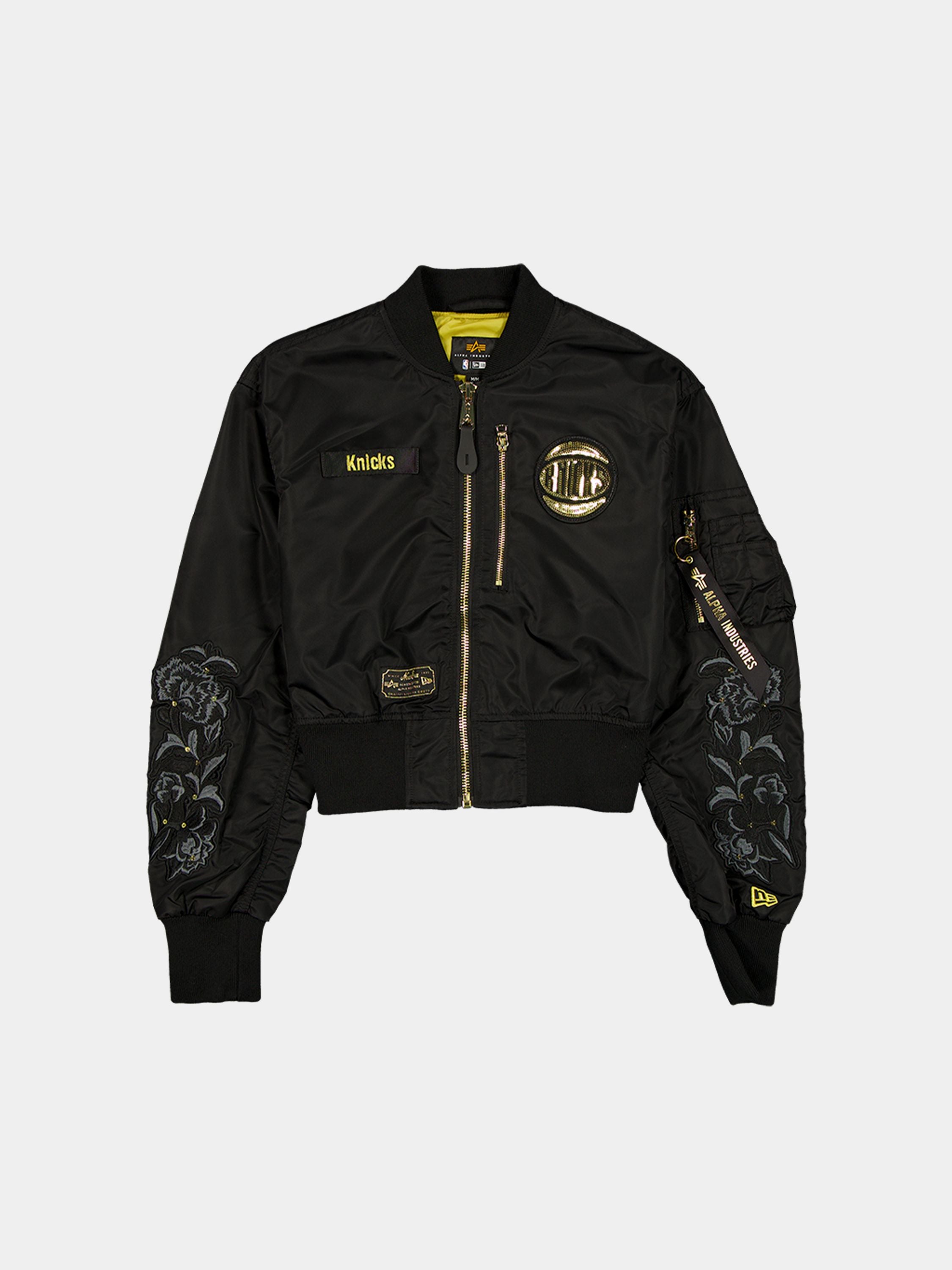 New York Knicks X Alpha X New Era L-2B Cropped Bomber Jacket