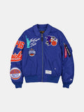 NEW YORK KNICKS X ALPHA X NEW ERA MA-1 COLLARED BOMBER JACKET OUTERWEAR Alpha Industries LIGHT ROYAL S 