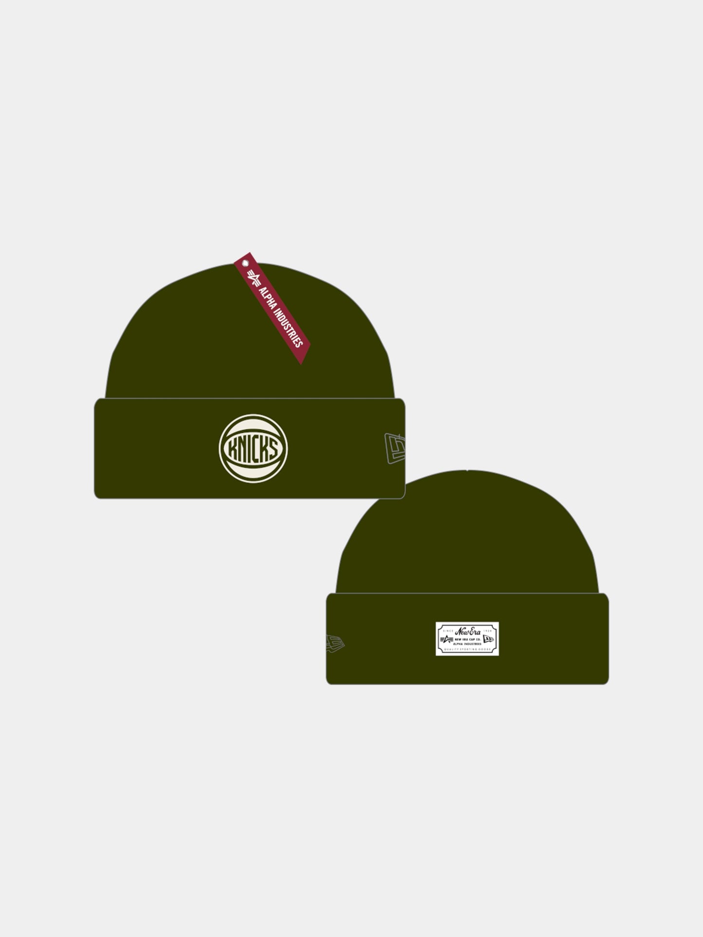 NEW YORK KNICKS X ALPHA X NEW ERA SHORT CUFF BEANIE ACCESSORY Alpha Industries 