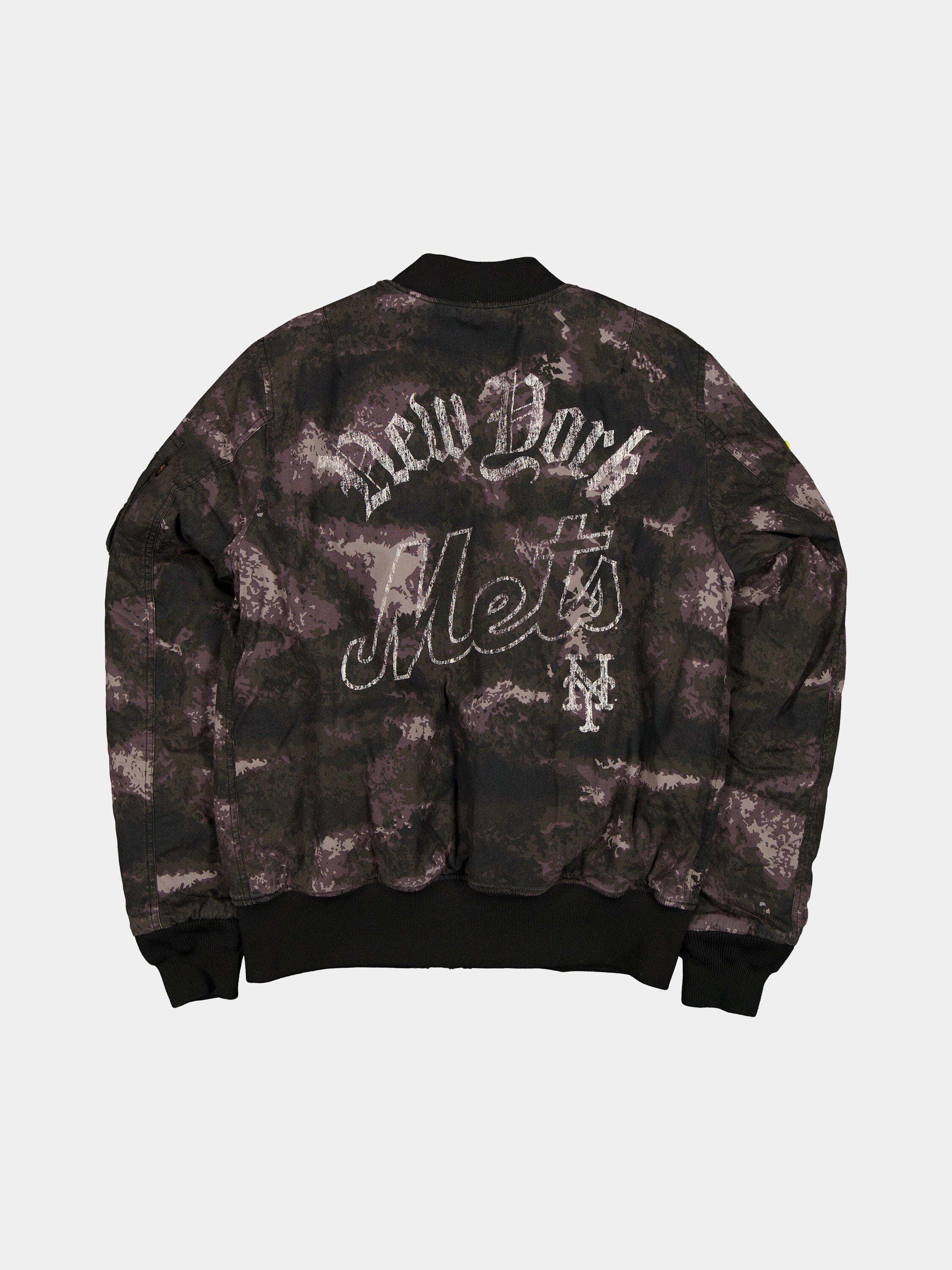 New York Mets X Alpha X New Era MA-1 Bomber Jacket (Black Camo
