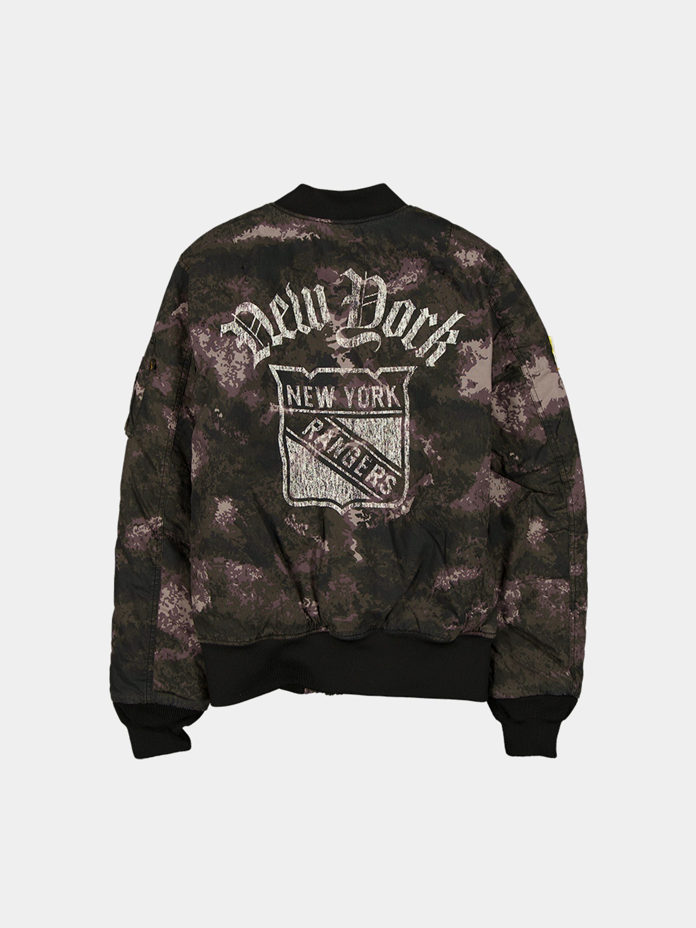New York Rangers X Alpha X New Era MA-1 Bomber Jacket (Black Camo