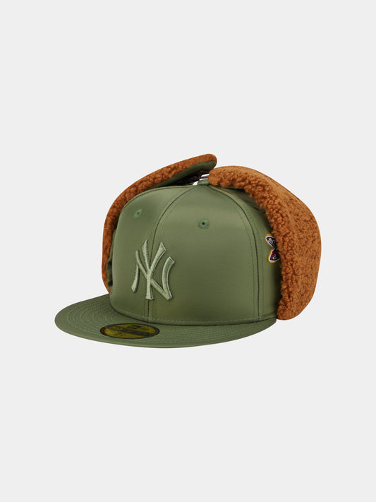 NEW YORK YANKEES X ALPHA X NEW ERA 5950 DOG EAR CAP (GREEN) ACCESSORY Alpha Industries GREEN 7 1/8 