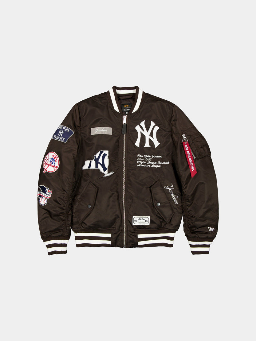 NEW YORK YANKEES X ALPHA X NEW ERA MA-1 BOMBER JACKET (BURNT WOOD) OUTERWEAR Alpha Industries BURNT WOOD/WHITE S 