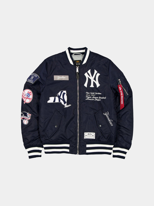 NEW YORK YANKEES X ALPHA X NEW ERA MA-1 BOMBER JACKET OUTERWEAR Alpha Industries NAVY/WHITE S 