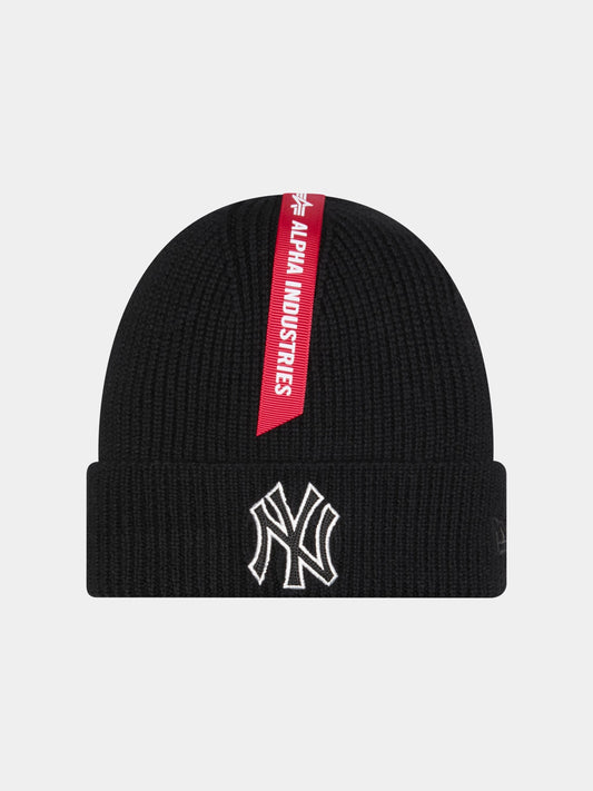 NEW YORK YANKEES X ALPHA X NEW ERA SHORT CUFF BEANIE (BLACK) ACCESSORY Alpha Industries BLACK O/S 
