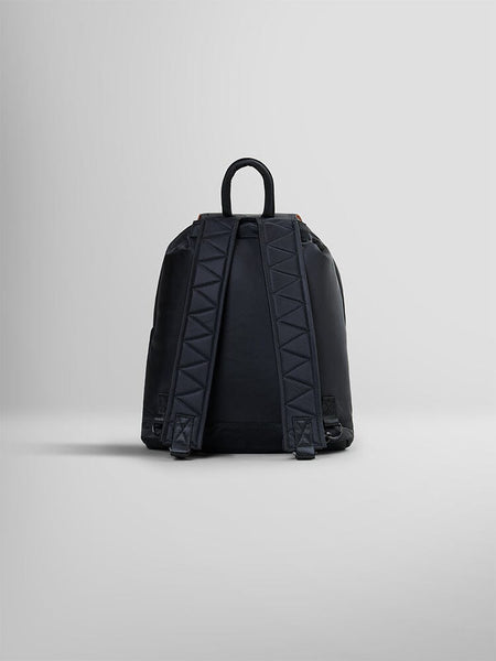 Alpha Industries Nylon Backpack, black, nylon, MA-1 details, padded shoulder straps, top handle, laptop sleeve.