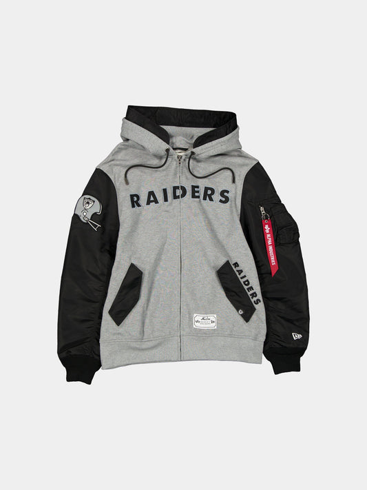 OAKLAND RAIDERS X ALPHA X NEW ERA MA-1 ZIP UP HOODIE OUTERWEAR Alpha Industries BLACK S 