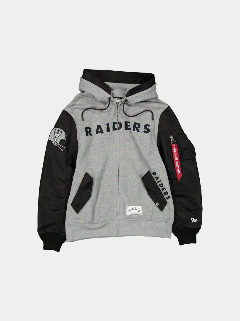 OAKLAND RAIDERS X ALPHA X NEW ERA MA-1 ZIP UP HOODIE OUTERWEAR Alpha Industries BLACK S 