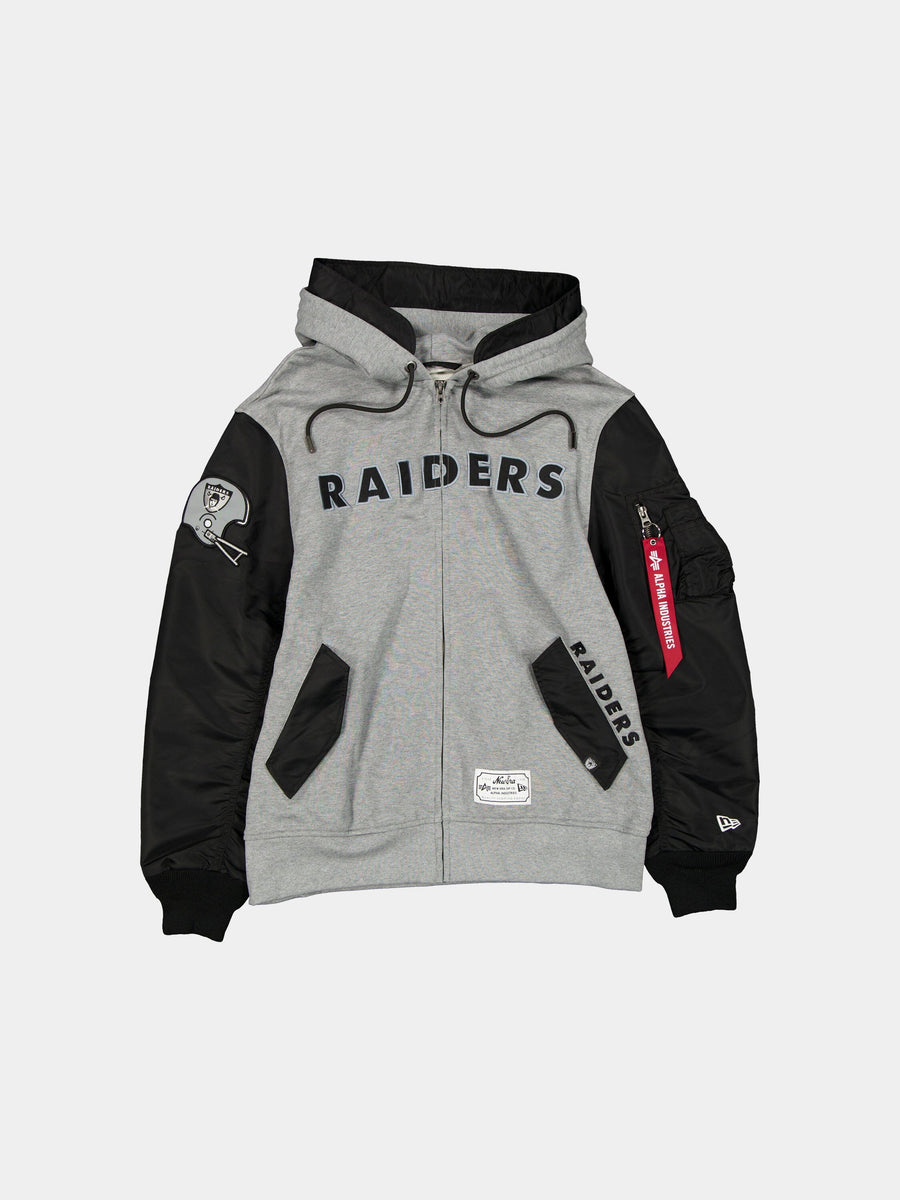 OAKLAND RAIDERS X ALPHA X NEW ERA MA-1 ZIP UP HOODIE OUTERWEAR Alpha Industries BLACK S 