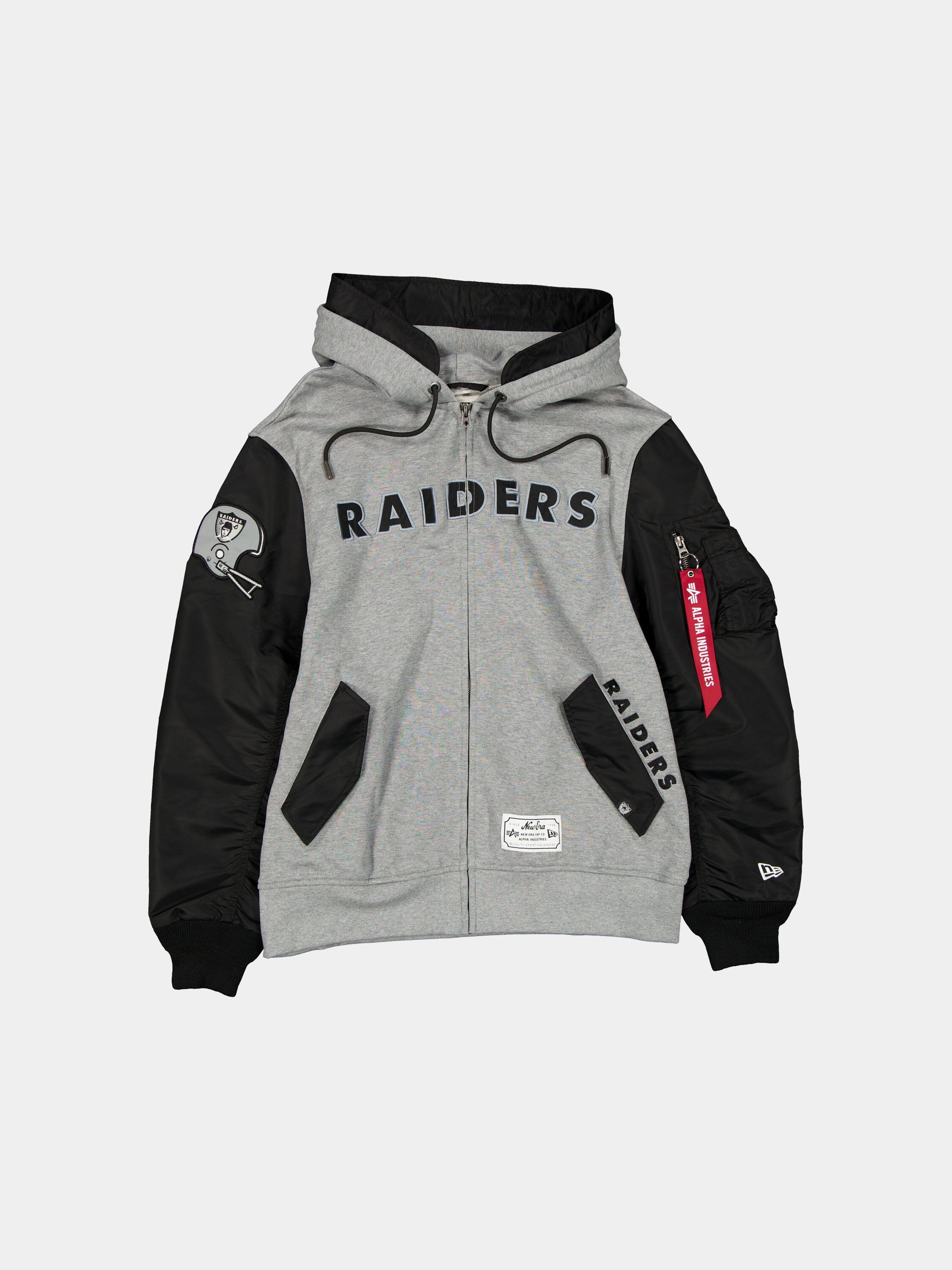 OAKLAND RAIDERS X ALPHA X NEW ERA MA-1 ZIP UP HOODIE OUTERWEAR Alpha Industries BLACK S 