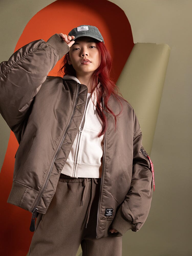 Women's Oversized MA-1 Mod Bomber Jacket | Alpha Industries